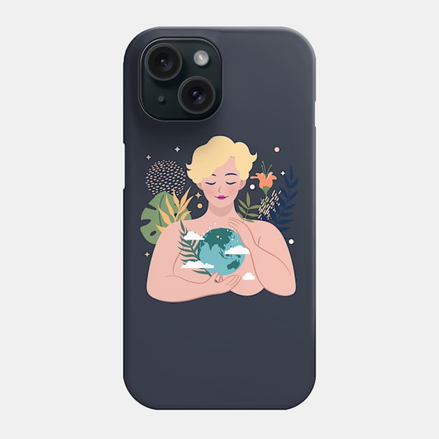 Blonde Mother Earth Phone Case by InkyArt