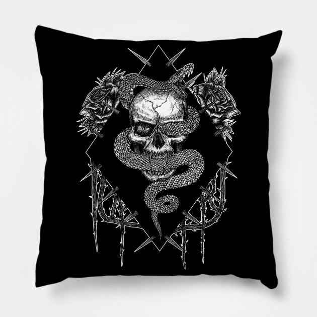 Beauty and Decay Pillow by InkPerspective