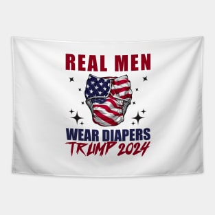 Real-Men-Wear-Diapers-Trump-2024 Tapestry