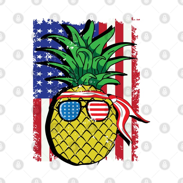 4th of July Pineapple American Flag Independence USA Patriotic by starryskin