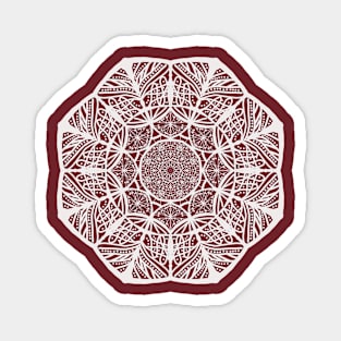 Chic White Mandala Pattern Design Magnet