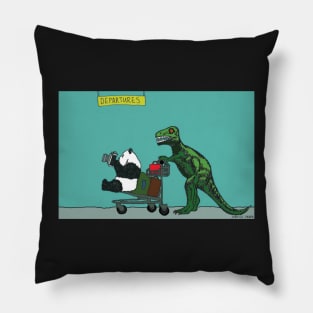 Dinosaur & Panda go on holiday Pillow