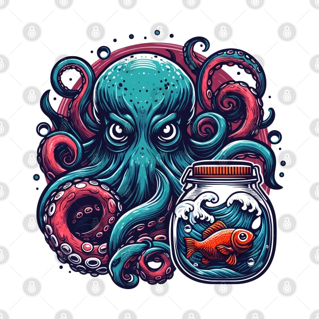 Octopus And Jar by Bentonhio