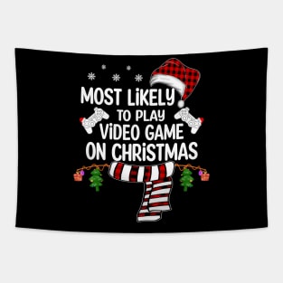 Most Likely To Play Video Game On Christmas Tapestry