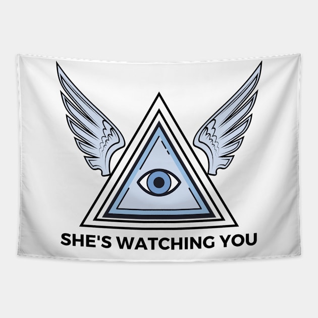 She's Watching You Angel Eye Tapestry by spiritualmate