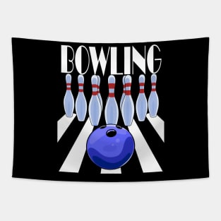 Bowling Ball Bowler Team Pins Tapestry