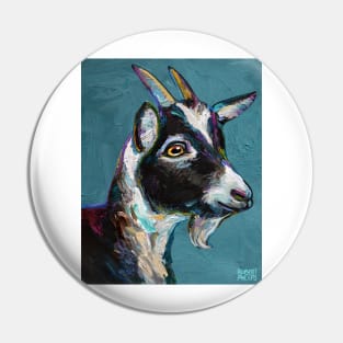 Cute Baby Goat on Blue Pin