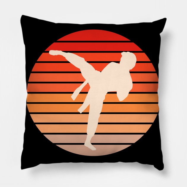 Karate Retro Pillow by Design Anbay