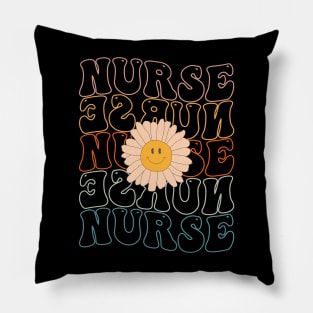 Retro Groovy Nurse Life For Women Nursing For Nurses Week T-shirts Pillow