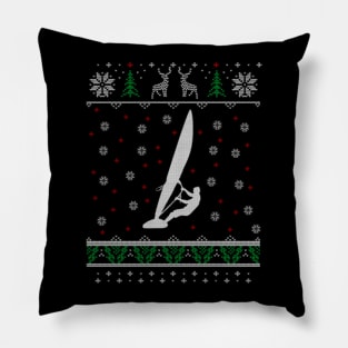 Windsurfing Ugly Christmas Sweater Gift Pillow