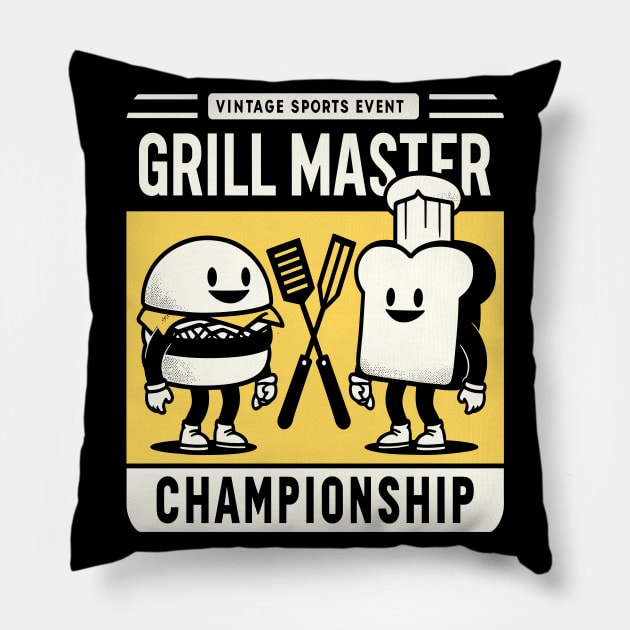 BBQ Battle - Grilled Cheese Pillow by maknatess