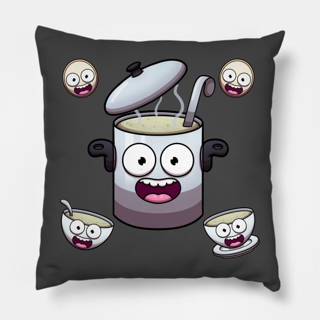 Cute Soup Elements Pillow by TheMaskedTooner
