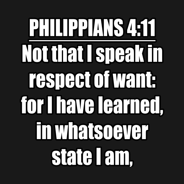 Philippians 4:11 King James Version Bible Verse Typography by Holy Bible Verses