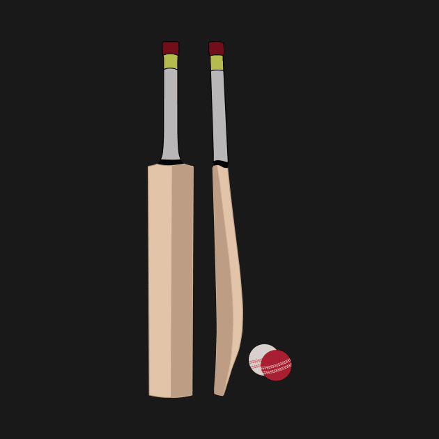 Cricket Bat Ball Clipart Stickers by VectorPB