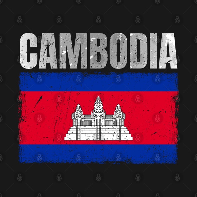 Distressed Cambodia Flag Graphic for Men Women Cambodian by Smoothbeats