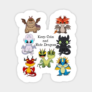 Keep Calm and Ride Dragons, Httyd cute design, Light fury, Night fury, Toothless How to train, dragon riders, halloween party for kids Magnet