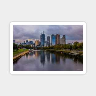 Melbourne from the Swan Street Bridge, Melbourne, Victoria, Australia. Magnet