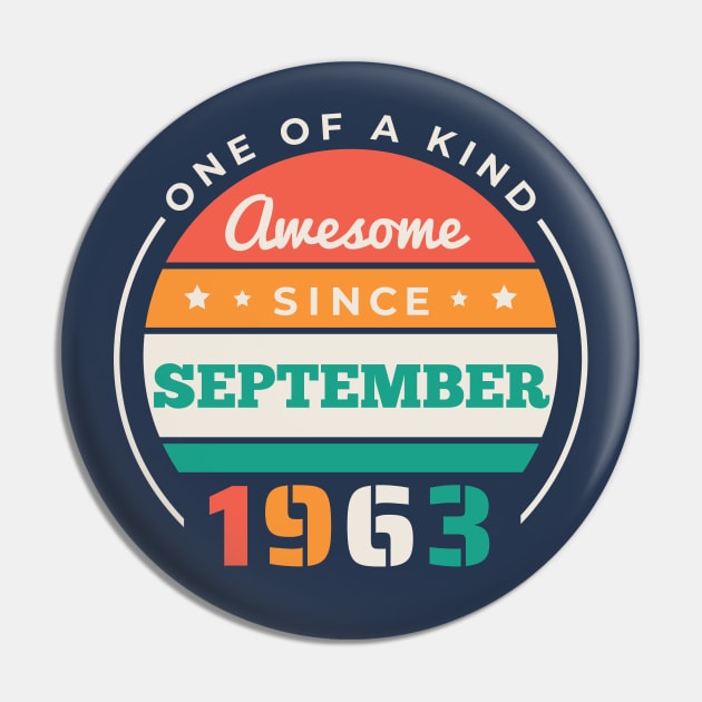 Retro Awesome Since September 1963 Birthday Vintage Bday 1963 Pin by Now Boarding