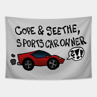 Cope And Seethe Sports Car Owner / Automotive Decal Bumper Sticker Tapestry