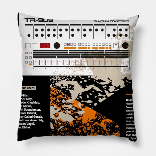 909 Classix Beige Pillow by Synthshirt