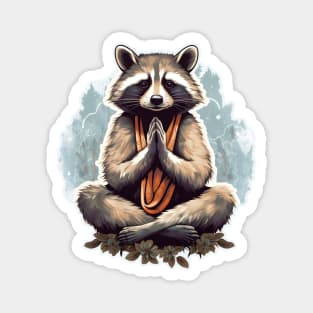 Yoga meditation raccoon Magnet