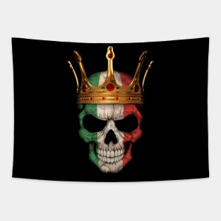 Italian Flag Skull with Crown Tapestry