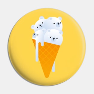 Vanilla Polar Bear Ice Cream Pin