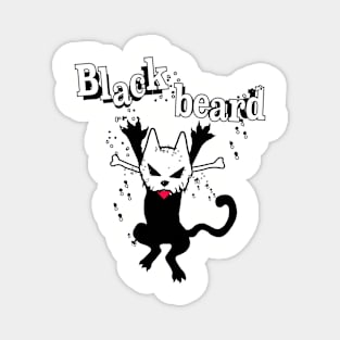 Blackbeard pirate Cat - crazy cat Magnet