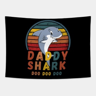 Daddy Shark Shirt Father's day Gift For Dad T-Shirt Tapestry