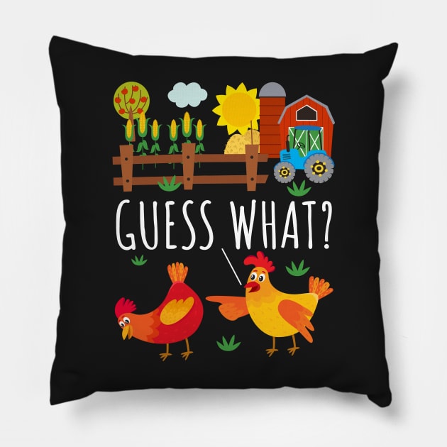 Guess What Chicken Butt, Funny Farming Joke Pillow by CreativeFit