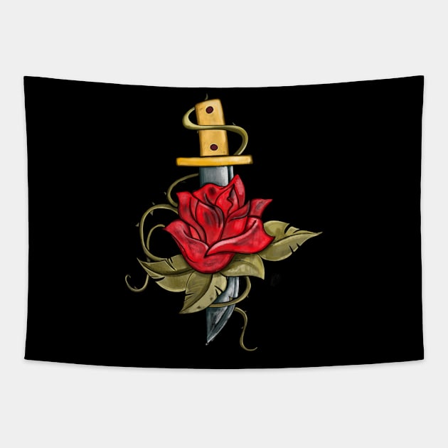 old scholl tatto Tapestry by ERRAMSHOP