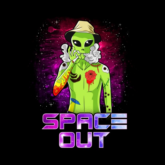 Space Out Hipster Alien Smoking & Spacing Out Hipster UFO by theperfectpresents