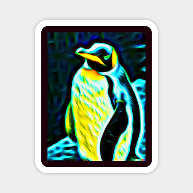 Neon Penguin Magnet by GhostlierNation