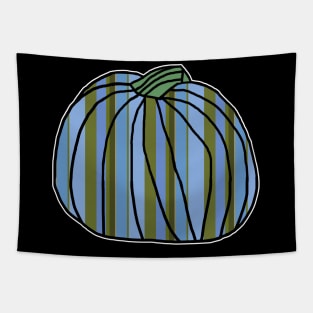 Halloween Horror Pumpkin Blue Green Stripes Tapestry