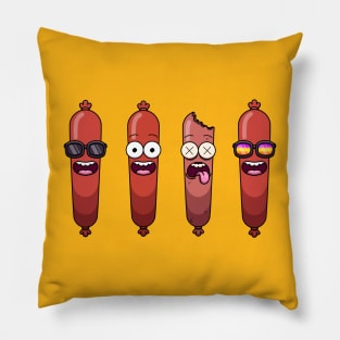 Funny Sausage Cartoon Sticker Pack Pillow