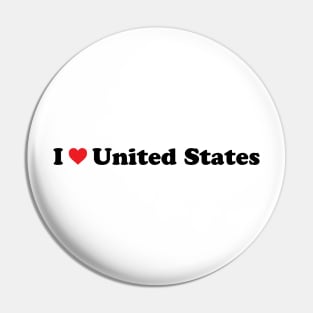 I Love United States Pin