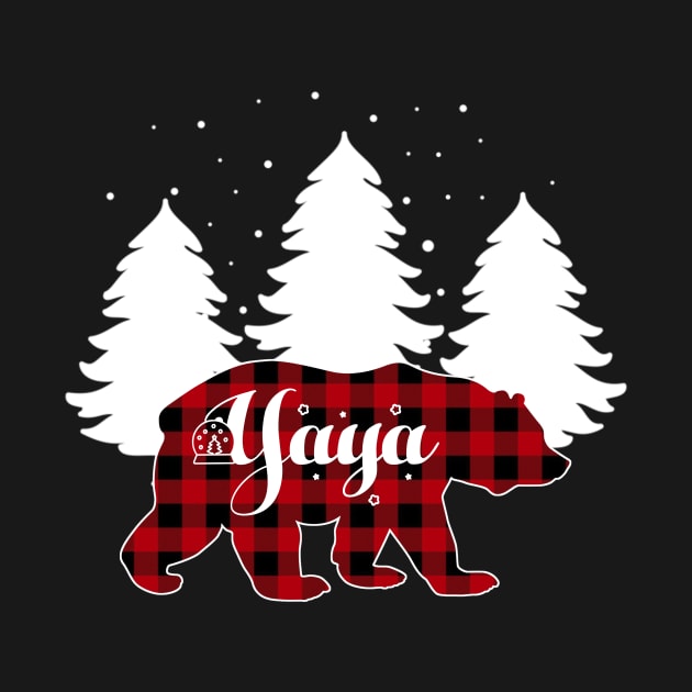 Yaya Bear Buffalo Red Plaid Matching Family Christmas by Kagina