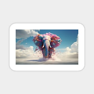 Pop Surrealistic Colorful Elephant Magnet