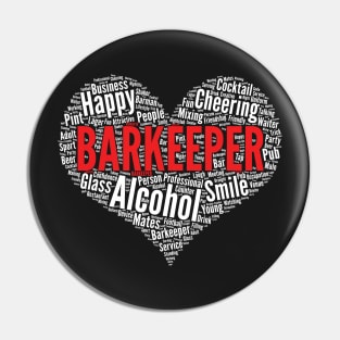 Barkeeper Heart Shape Beer Brew Drinking Bar design Pin