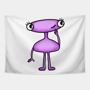 curious cute alien Tapestry