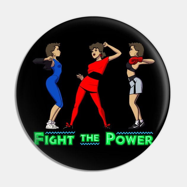 Fight The Power (with text) Pin by Hologram Teez