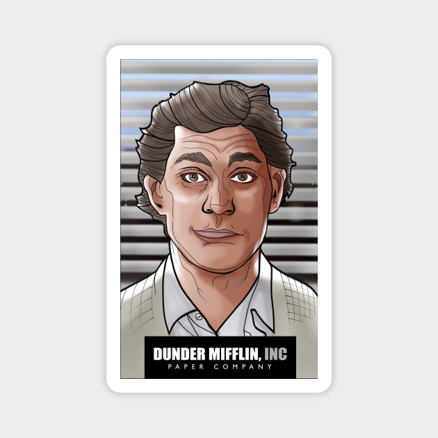 Jim Halpert Dunder Mifflin Magnet by EvoComicsInc