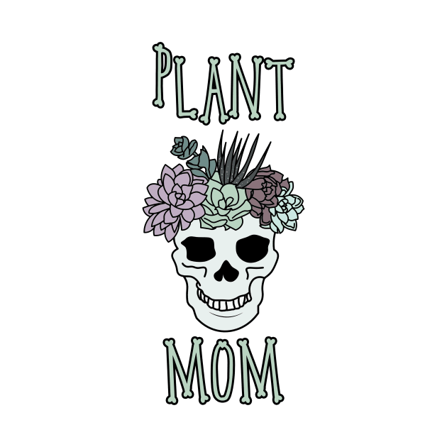 Plant Mom Aesthetic Succulent Skull Plant Lover Head by charlescheshire