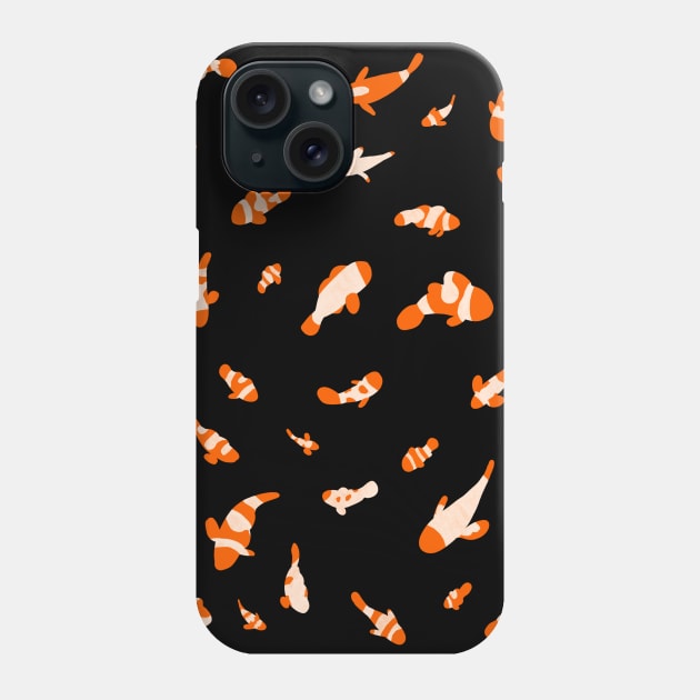 Minimalist Orange Saltwater Clownfish Pattern Phone Case by narwhalwall