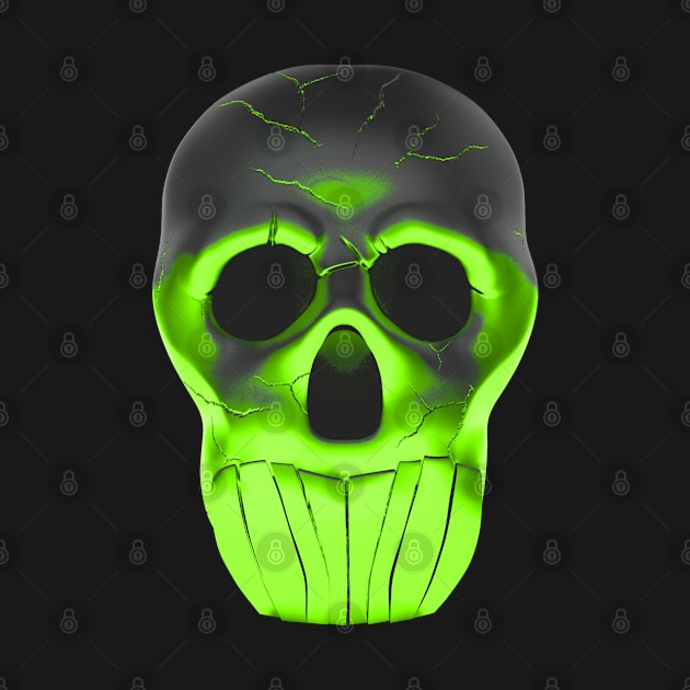 Neon Green Skull by Magic Spread