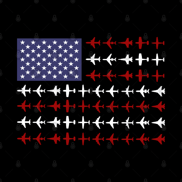 American Flag Plane Aviation Pilot Flyers by TeddyTees