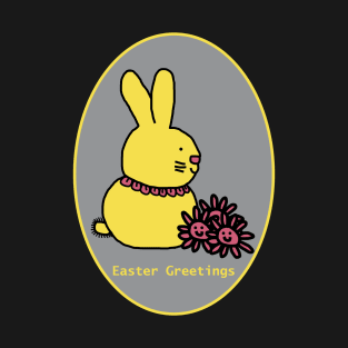 Happy Easter Greetings from the Easter Bunny with Flowers T-Shirt