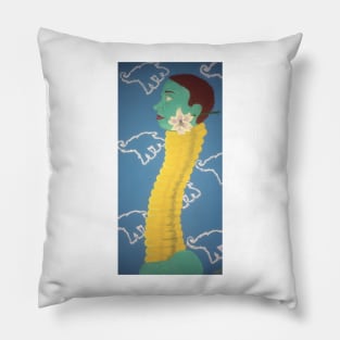 Elongated Neck and Elephants Pillow