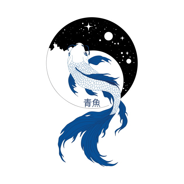 Blue Koi Fish by CraftyDesign66