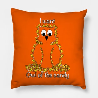 Candy corn owl Pillow